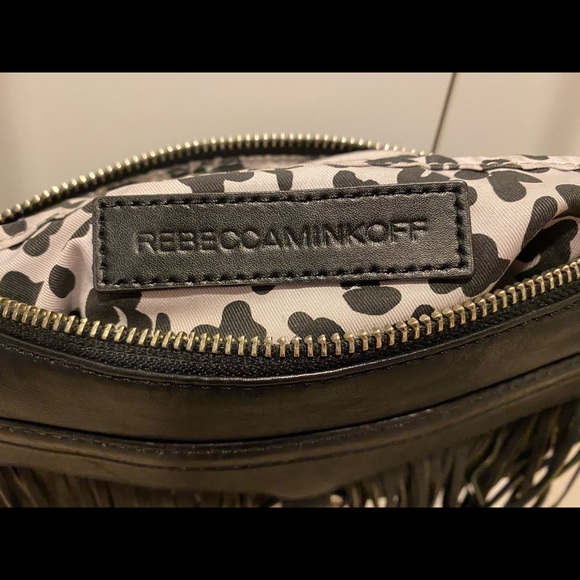 Rebecca Minkoff M.A.C. Mini Black Leather Crossbody bag with fringe - Picture 5 of 7